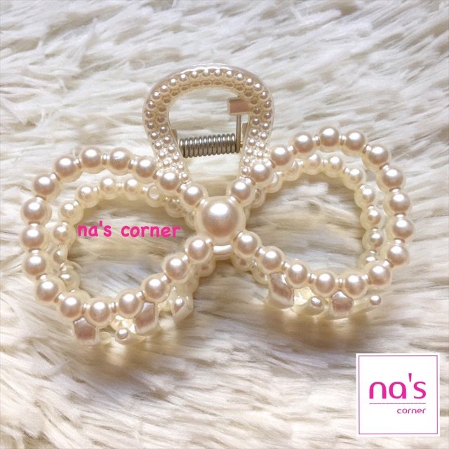 Kẹp cua nhựa nhỏ giả ngọc trai dễ thương