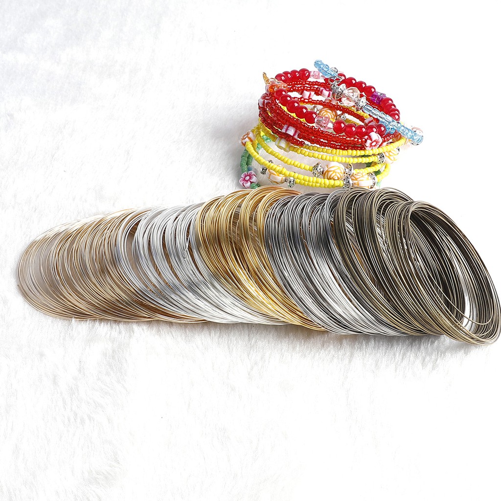 BEADIA 100 Dây Thép 0.6mm Nhiều Màu Sắc Dùng Làm Trang Sức DIY