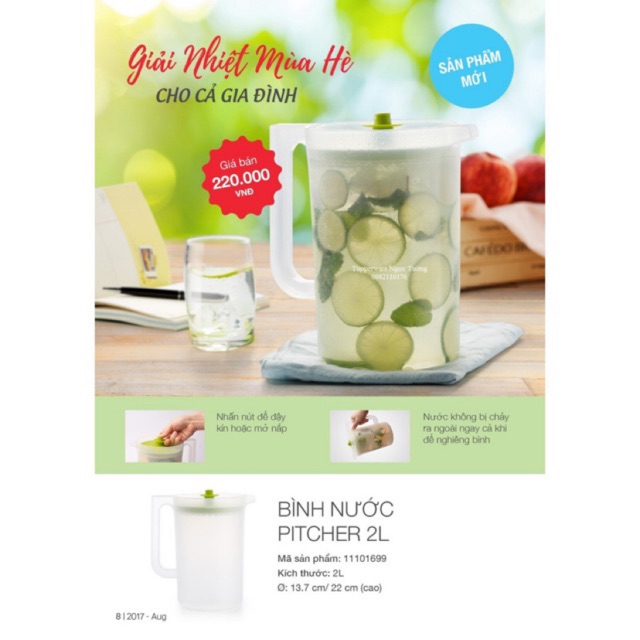 Bình nước Pitcher 2L tupperware