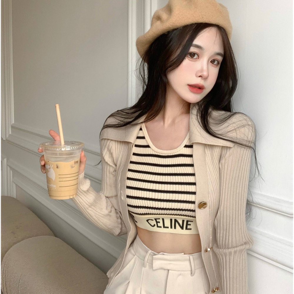Áo khoác cardigan dệt kim mỏng tay dài thiết kế xinh xắn cho nữ