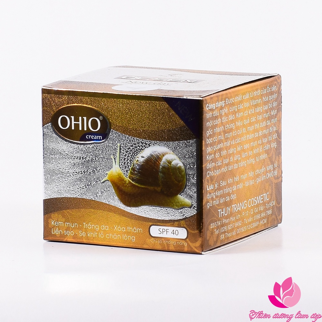 Kem mụn Ốc Sên dành cho da dầu trắng da xóa thâm liền sẹo cân bằng độ ẩm OHIO 20g