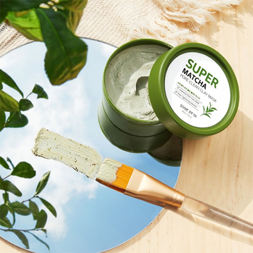 Mặt Nạ Đất Sét Kiềm Dầu Giảm Mụn Se Khít Lỗ Chân Lông Some By Mi Super Matcha Pore Clean Clay Mask 100g -  Khongcoson
