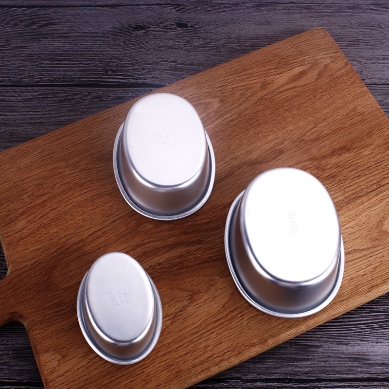 Khuôn Nhôm Đúc Oval Mini/khuôn Bầu Dục Làm Bánh Cheesecake, Bánh Bông Lan D04