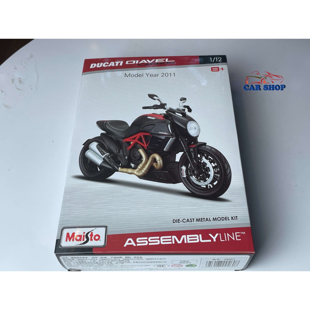 Xe mô hình lắp ghép mô tô tỉ lệ 1:12 hãng Maisto (Kawasaki Ninja H2R + Ducati Diavel Carbon)