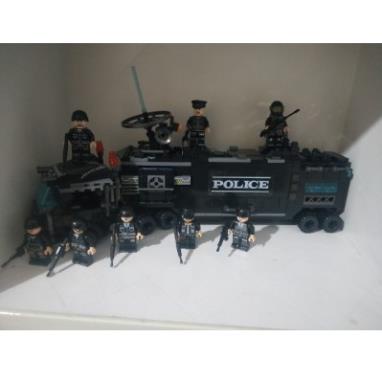 900 Mảnh - 35 Tạo Hình - Bộ Đồ Chơi Lắp Ghép Xe Oto Swat Cảnh Sát, Xe Chỉ Huy, Lắp Ráp Robot, Trực Thăng