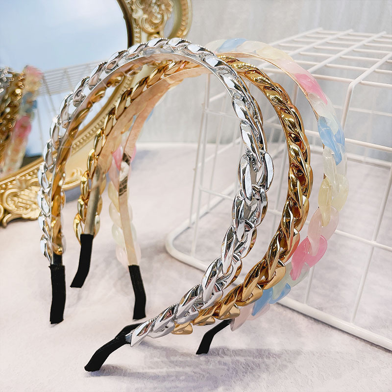 Cài tóc kiểu dây xích bằng nhựa resin thời trang mùa hè dành cho bạn nữ