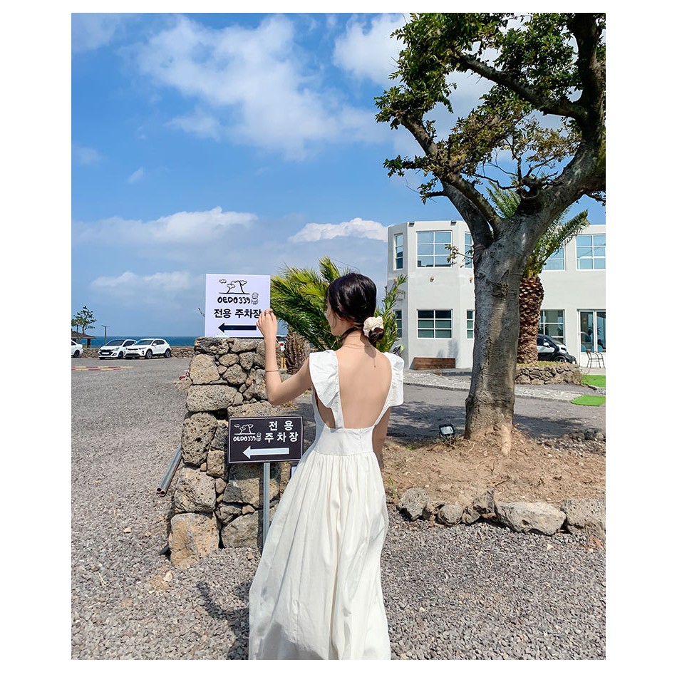 (CÓ SẴN) VÁY MAXI ĐẦM MAXI ĐI BIỂN MAXI TRẮNG HỞ LƯNG BỆT VAI QUẢNG CHÂU | BigBuy360 - bigbuy360.vn