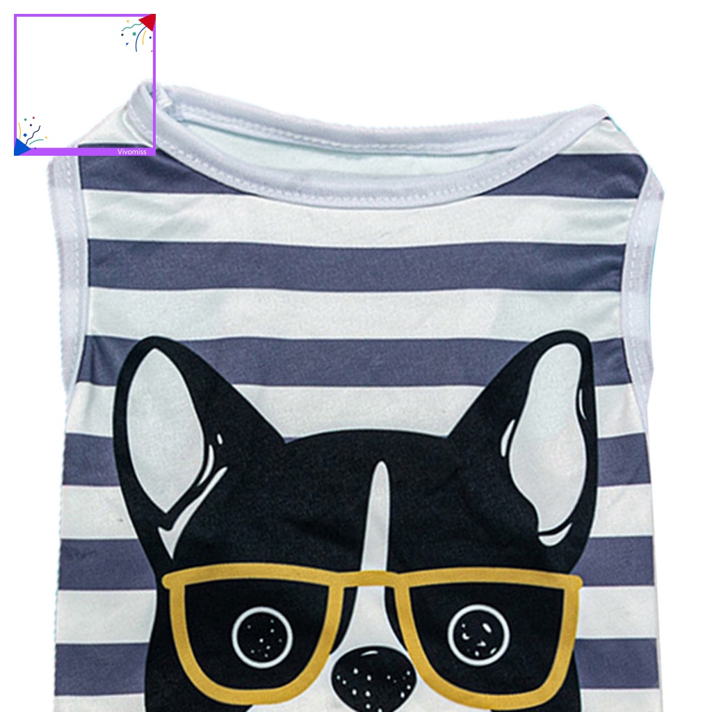 Bộ Đồ Ngủ Pijama Vải Mềm Họa Tiết Kẻ Sọc Cho Thú Cưng