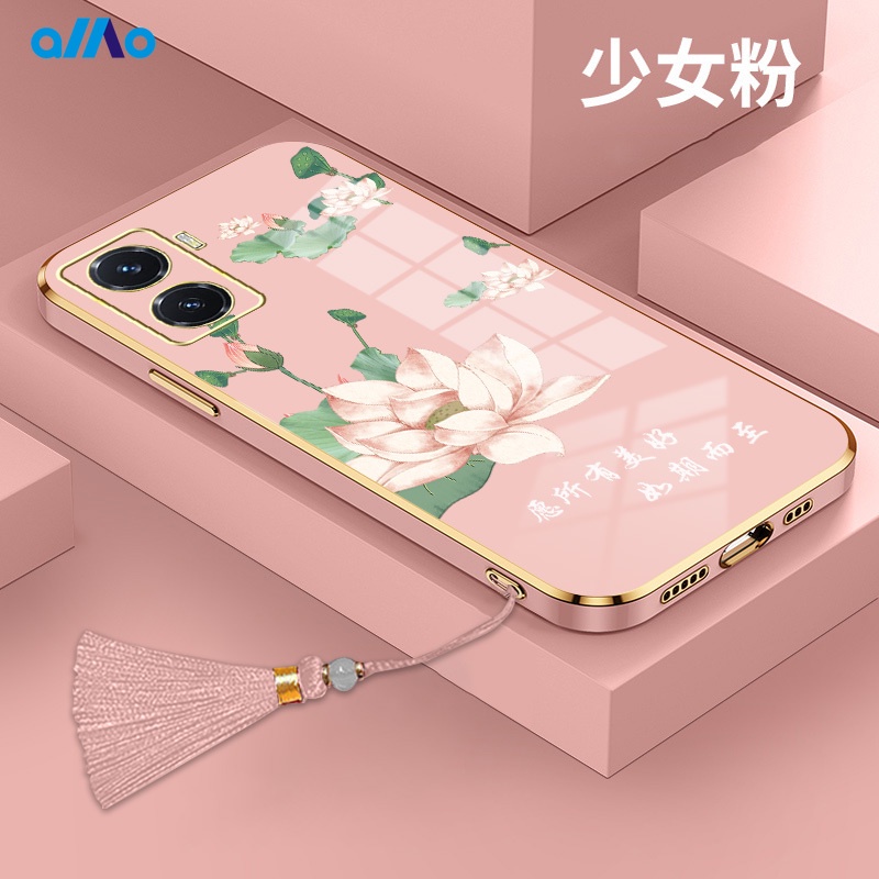 Vivo Ốp Điện Thoại Chống Sốc Hình Hoa Sen Cho Vivoy29 5g y17s y02 v21s y02s y35 4g y30 5g y16 5g y01a y77 5g y77 y75 Y55G