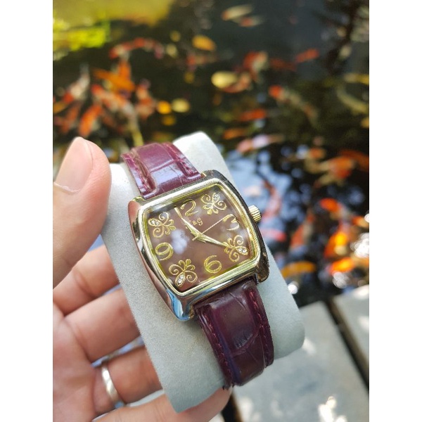 Mặt đồng hồ nam nữ H&G mặt khảm trai đỏ huyết