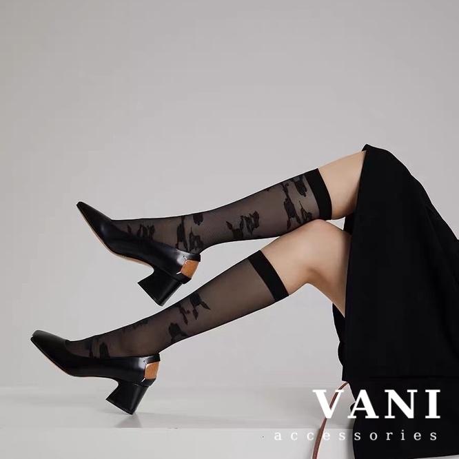 Tất Bắp Chân Siêu Mỏng Họa Tiết Hoa Hồng - Vani Store - TAT00186