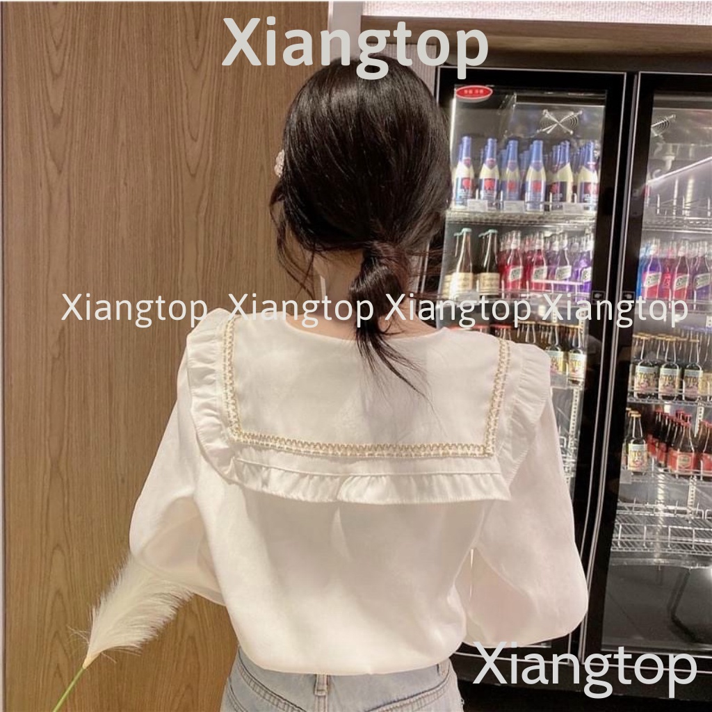 Áo sơ mi nữ cổ bèo , áo babydoll tay bèo tiểu thư hàng QCCC loại 1 A00011 kaca aosomicongsothietke