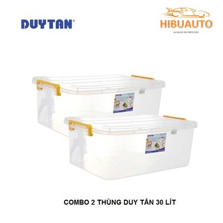 Combo 2 Thùng Nhựa Duy Tân Trong Suốt 30 Lít (56.4 x 37.9 x 20.5 cm) No.H117