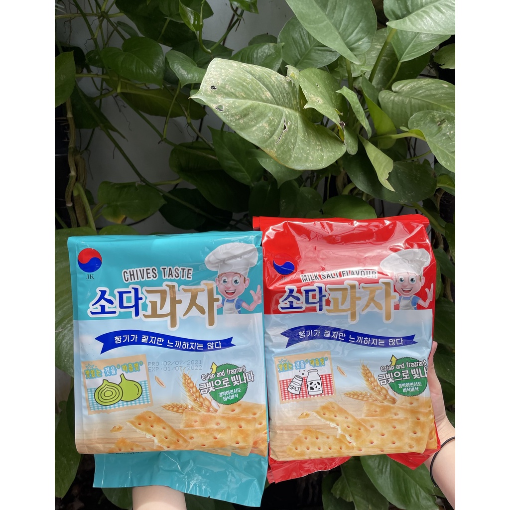 Bánh Quy Lạt Ăn Kiêng JK Hàn Quốc Vị Sữa Milk Salt Taste (Gói 420g-đỏ)