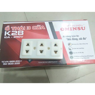 Ổ cắm điện 3 lỗ 2 chấu Ominsu