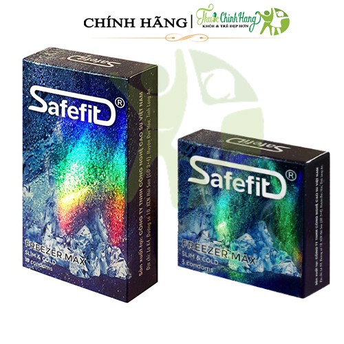 Bao Cao Su Safefit Freezer Max Siêu Mỏng Mát Lạnh Hộp 3 Chiếc [CAO CẤP- CHÍNH HÃNG]