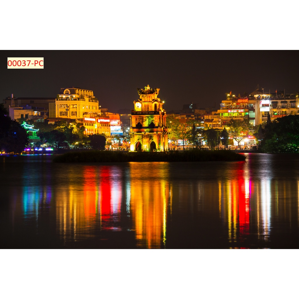 Tranh dán tường hà nội, hồ gươm, chùa một cột 3D in theo kích thước yêu cầu – Không giới hạn kích thước.