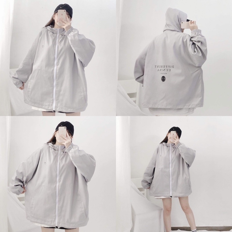 Áo khoác kaki smile màu xám ảnh thật unisex