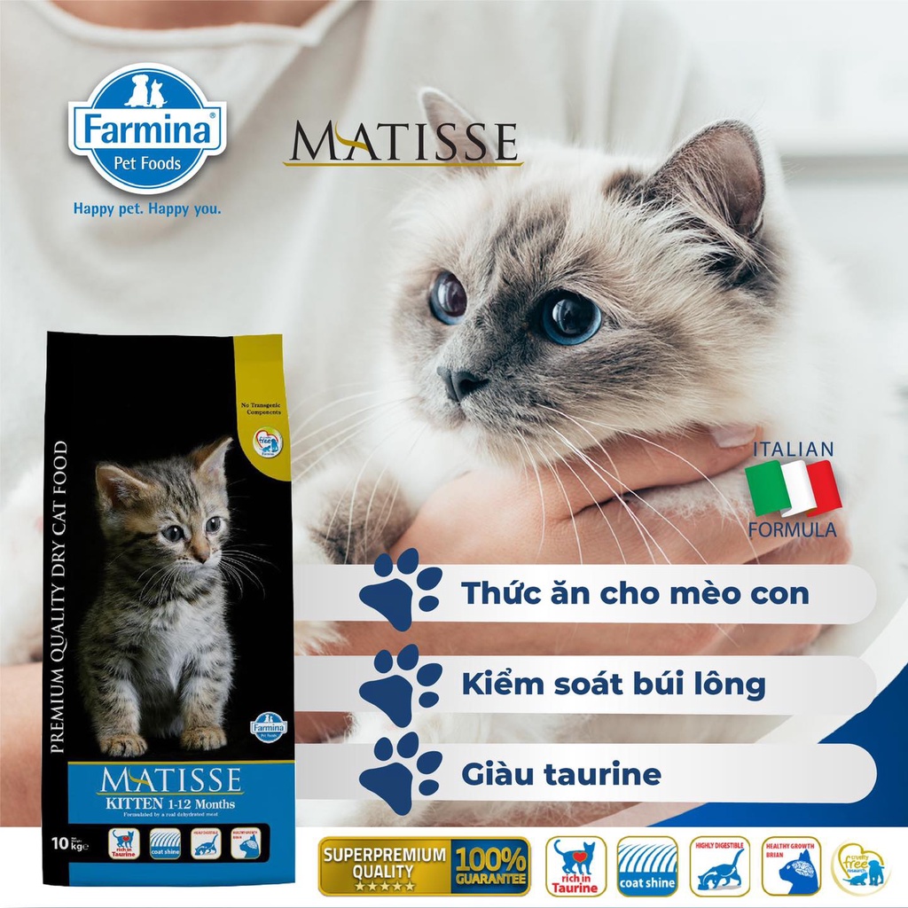 Hạt Matisse Kitten dành cho Mèo - Farmina Matisse Indoor, Kitten Cat Food, Thức ăn mèo con