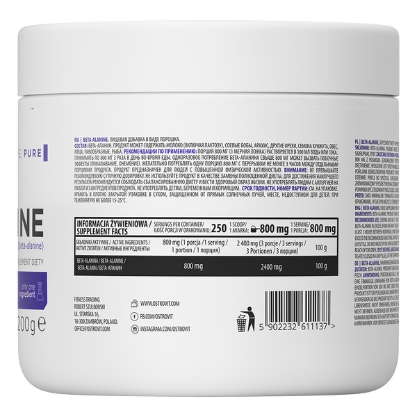 Thực Phẩm Bổ Sung Ostrovit Beta Alanine 200g