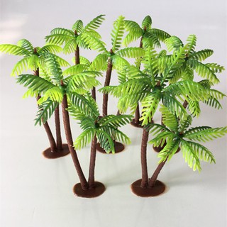 Cây dừa nhựa mini trang trí tiểu cảnh hồ cá cao 13cm