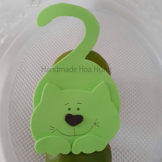 1 hình con mèo bằng giấy xốp 2mm, 11.1 x 6.2cm- Hình trang trí mầm 