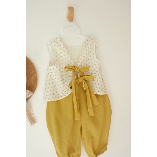 Bộ chất liệu linen cho bé gái từ 9-23kg