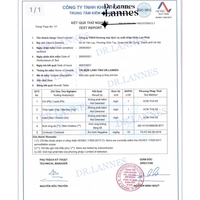 Serum mụn Dr.lannes