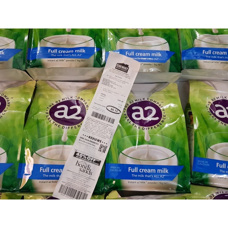 Sữa A2 Úc (Sữa Tươi Nguyên Kem dạng bột gói 1kg date 6/2022)