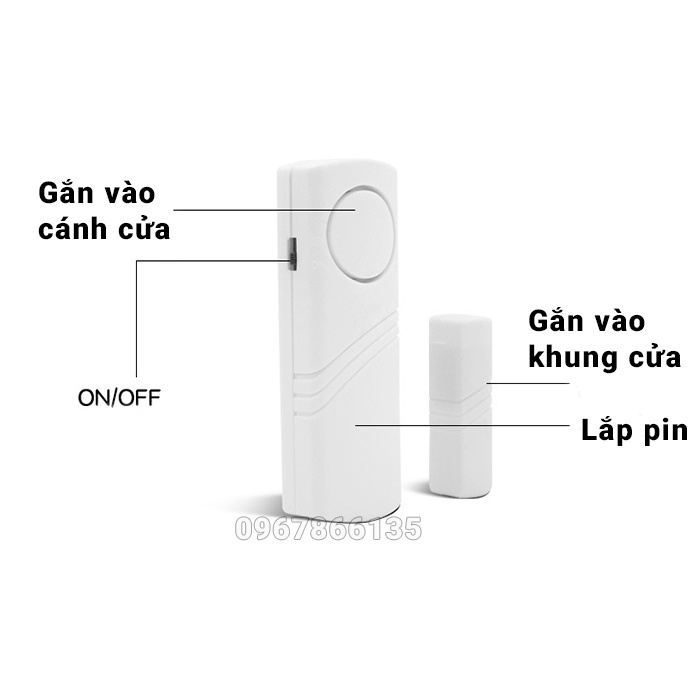 Chuông báo động chống trộm gắn cửa không dây/ Thiết bị báo động chống trộm