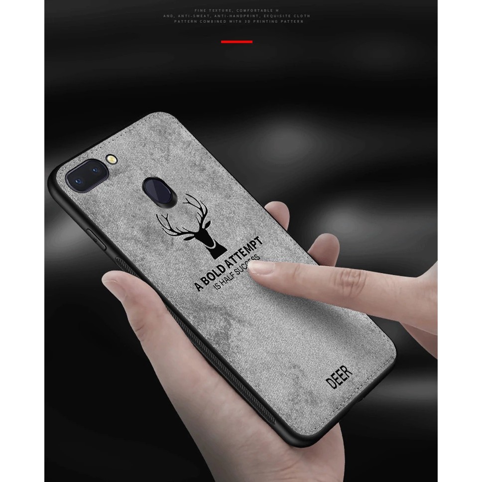 Ốp lưng Oppo A12 / Oppo A5s / A7 dùng chung vải đầu hươu thời trang cao cấp