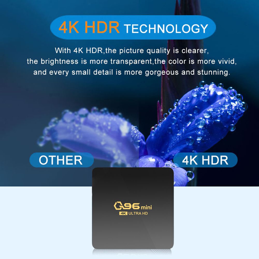 Bộ hộp TV thông minh Q96 mini 8GB+128GB Android 10.0 Wifi 2.4G Amlogic S905L 4 lõi 4K H.265