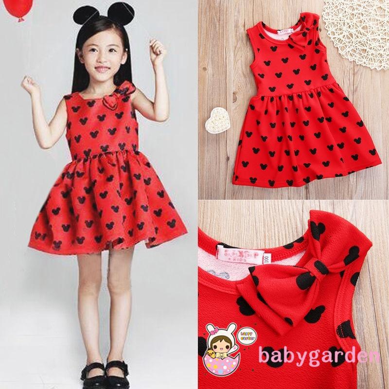 Chuột xòe in họa tiết chuột Mickey Minnie dễ thương cho bé gái
