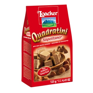 Bánh xốp Quadratini Kem hạt dẻ hiệu Loacker 125g