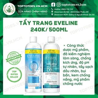 Nước tẩy trang Eveline Korean Jeju Island và Hyaluron Clinic B5 Puridetox tẩy sạch nhẹ dịu