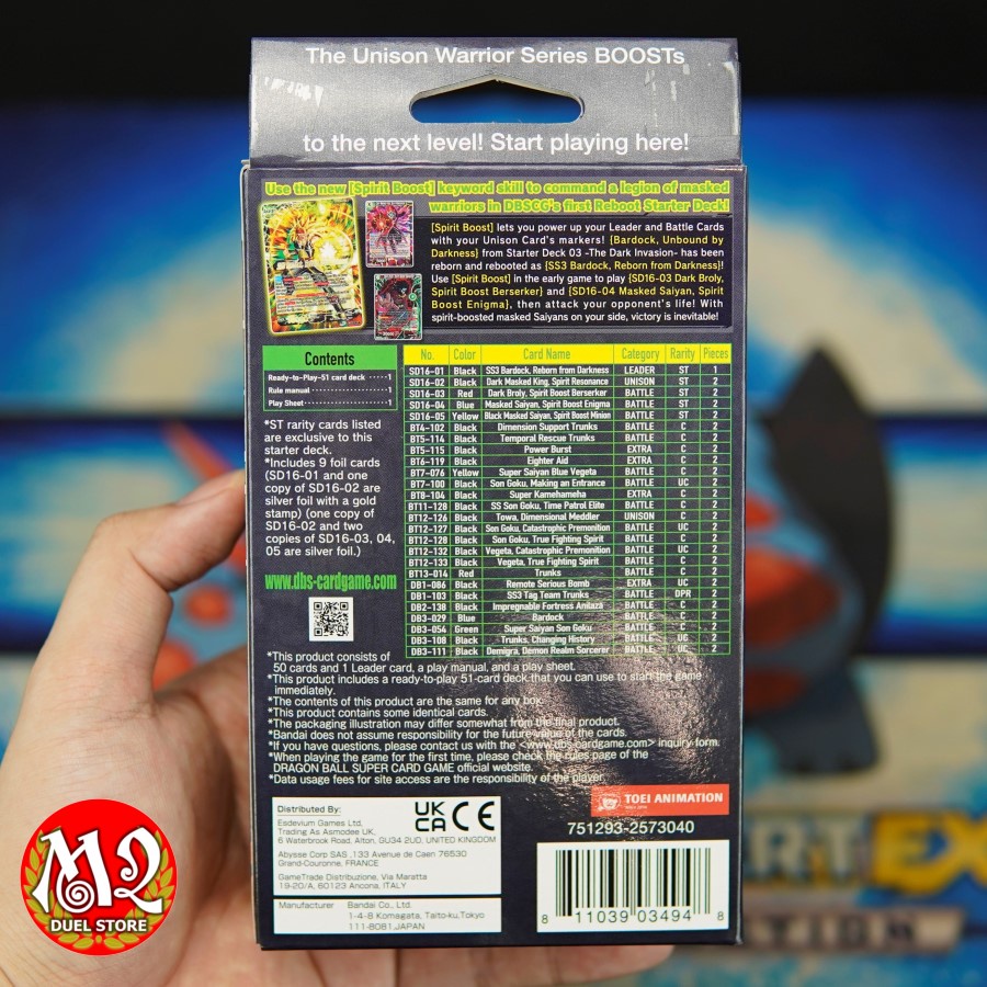 Hộp thẻ bài Bảy viên ngọc rồng Siêu cấp Dragon Ball Super: DBS-SD16 Darkness Reborn Starter Deck - Bandai