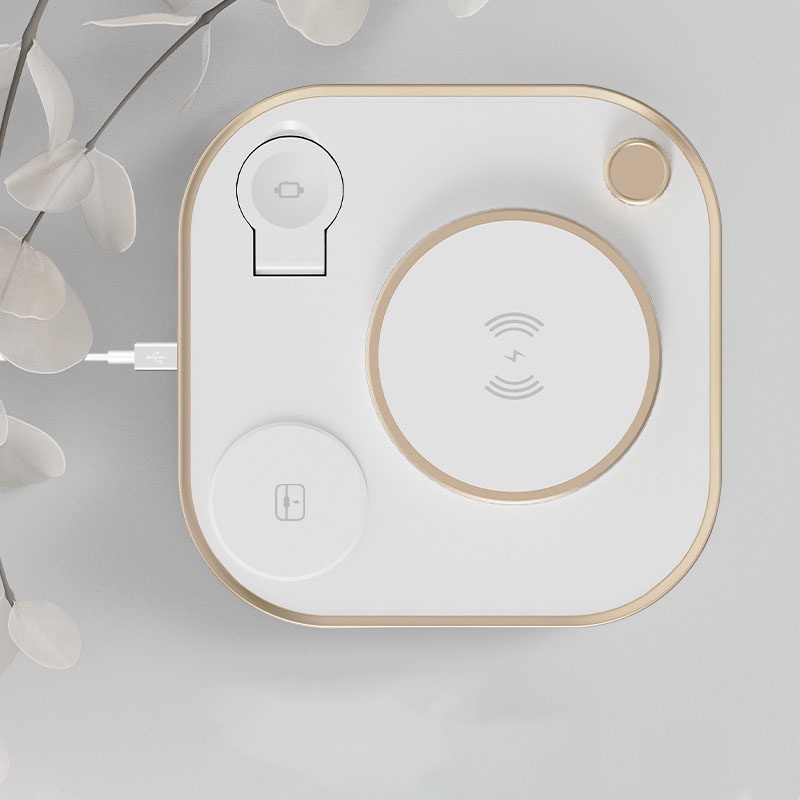 đèn học để bàn tiện ích 4 chức năng , đền led ánh sang trắng kiêm sạc không dây , đèn bàn công sở NPR49