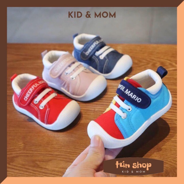 Giày trẻ em bún Mario Full box siêu nhẹ cho bé trai bé gái mã GM1