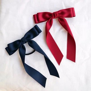 Kẹp tóc nơ Cột tóc nơ đuôi dài lụa mờ Ccamzone