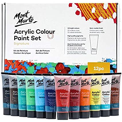 Màu Acrylic Studio Mont Marte tuýp lẻ 75ml đủ 24 màu chính hãng Úc - MSCH