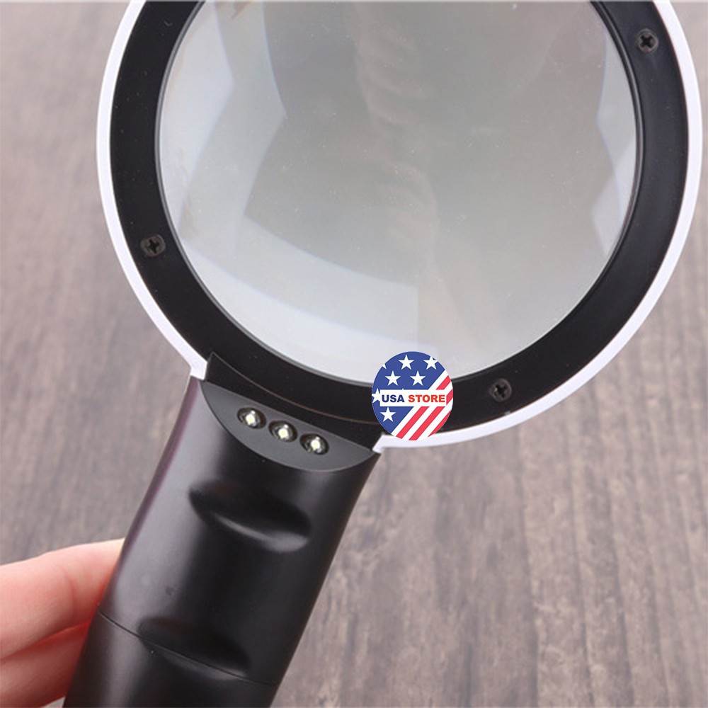 Kính Lúp Có Đèn Cầm Tay 3 Led Hd T21 (Mới Về)