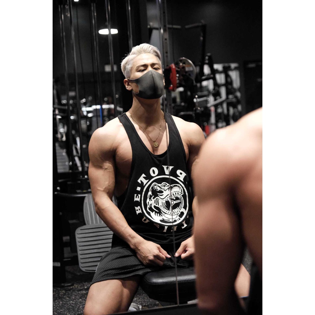 Áo ba lỗ nam 2022 - áo ba lỗ tập gym nam - áo tanktop thể thao nam Màu Trắng - Đen