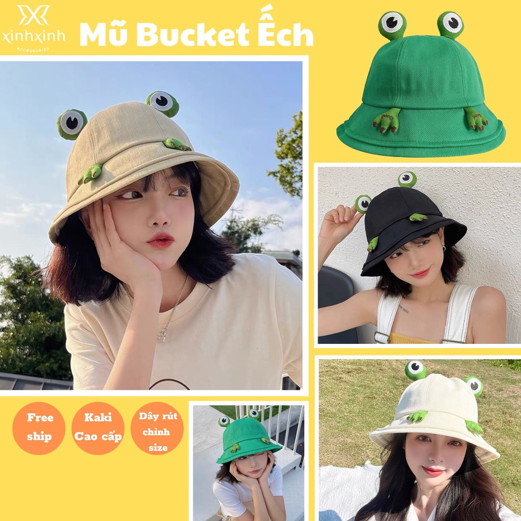 Mũ Bucket Tai Bèo Ếch Xanh che nắng đáng yêu có dây điều chỉnh - Xinh Xinh Accessories