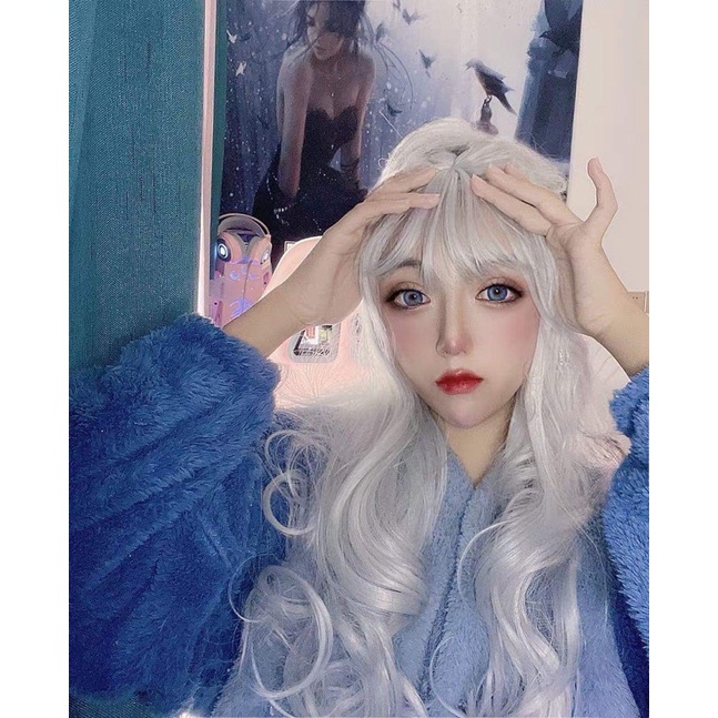 Tóc giả nguyên đầu móc line-tặng lưới chùm tóc