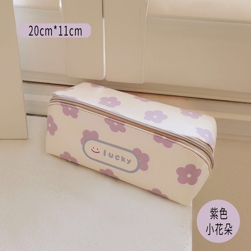 Bóp viết kiểu kẻ caro Da PU