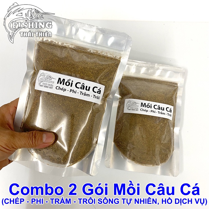 Combo 2 Gói Mồi Câu Cá Chép, Rô Phi, Trắm, Trôi Sông Tự Nhiên, Hồ Dịch Vụ