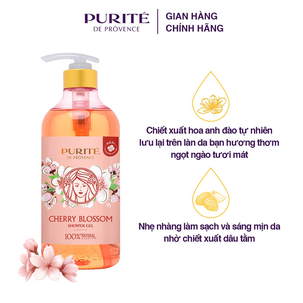 Combo 2 Sữa Tắm Thiên Nhiên Hoa Anh Đào Purité 850ml + 250ml | BigBuy360 - bigbuy360.vn