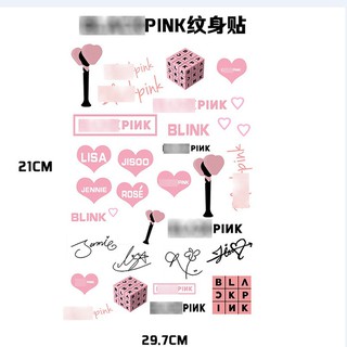 Hình xăm Blackpink Lisa Jisoo Jennie Rose bảng A4khohangkpop