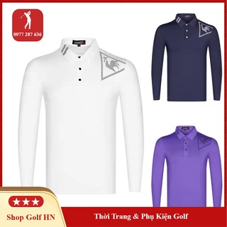 Áo Golf Nam Lacop Dài Tay Thể Thao Vải Thun Lạnh Co Dãn Nhẹ Thấm Hút Mồ Hôi Cục Tốt AG013