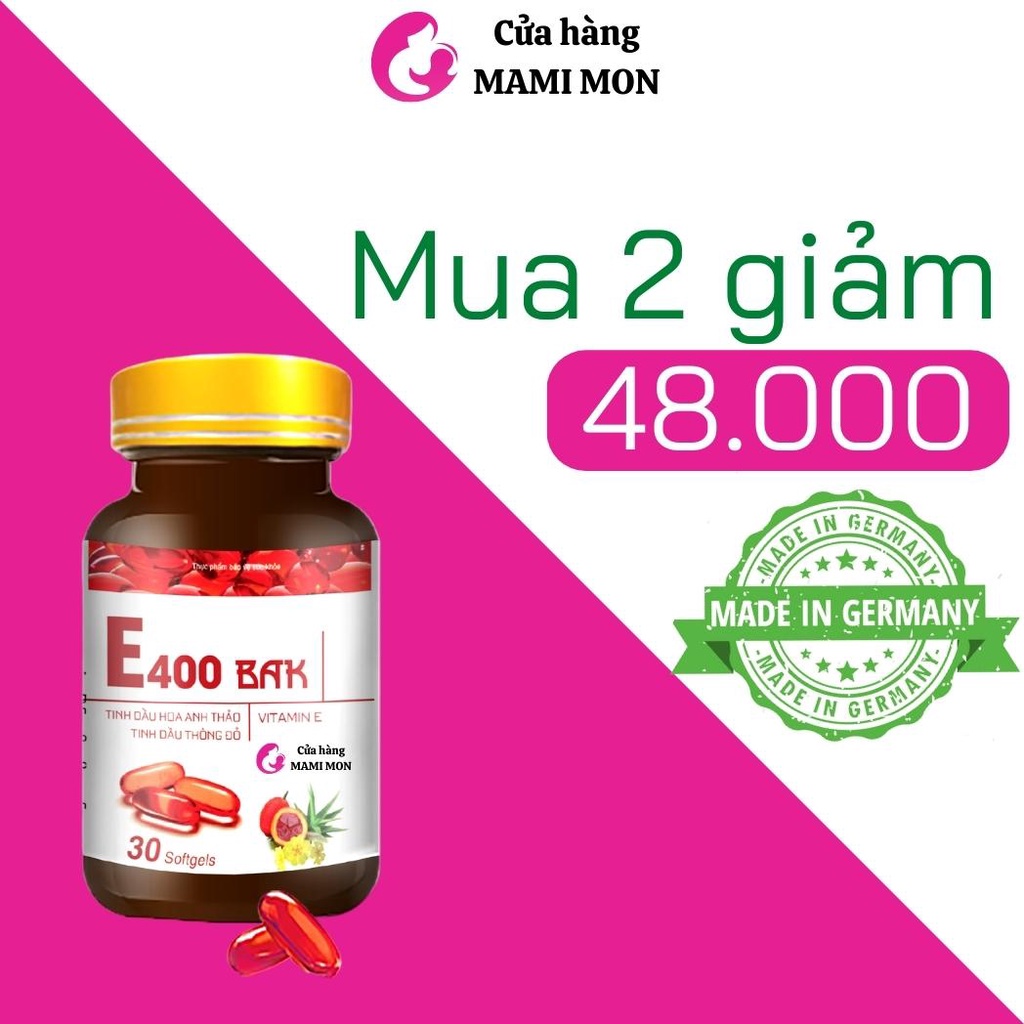 Vitamin E Đỏ E400 Bak 400mg Shop Mami Mon Viên Uống Đẹp Da Vitamin E Đỏ Nga 400iu